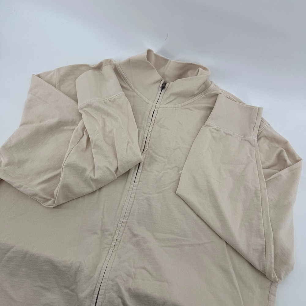 Dockers Mens Full Zip‎ Mock Neck Sweatshirt Jacket Beige Cotton XL Golf Casual